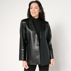 Dennis Basso • Luxe Faux Leather Jacket